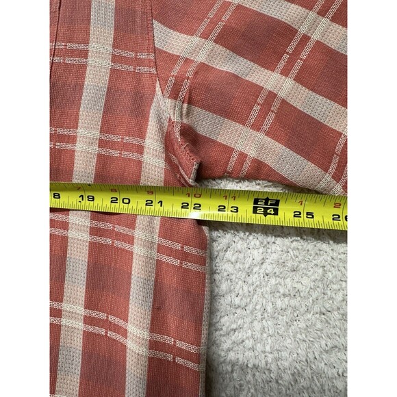 Tommy Bahama Shirt Mens XL Salmon Plaid Silk Short Sleeve Button Up Relax - Picture 7 of 10